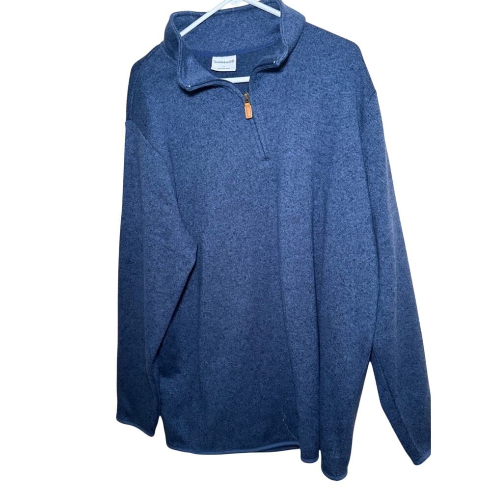 SaddleBred Heathered Blue Pullover Zip Size LT Large Tall Men's